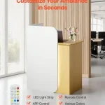 5 Inch Modern Office Reception Desk with LED Lighting and 2 4 | PricZone