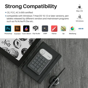 Huion Wireless Keyboard Bluetooth 5.0 Connection Keydial 2