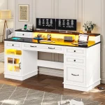 Executive Desk with File Drawer and Monitor Stand 6 | PricZone
