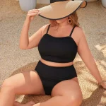 Plus Size 2 Piece Bikini Set with High Waisted Brief 2 | PricZone Plus Size 2 Piece Bikini Set with High Waisted Brief 2 | PricZone