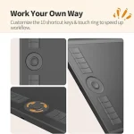 Gaomon M10K Graphic Tablet for Drawing and Art 4 | PricZone Graphic showing a drawing tablet with customizable shortcut keys and a touch ring to speed up workflow | PricZone