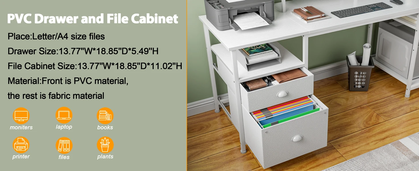 2-Person Office Desk with Power Sockets and Storage 13