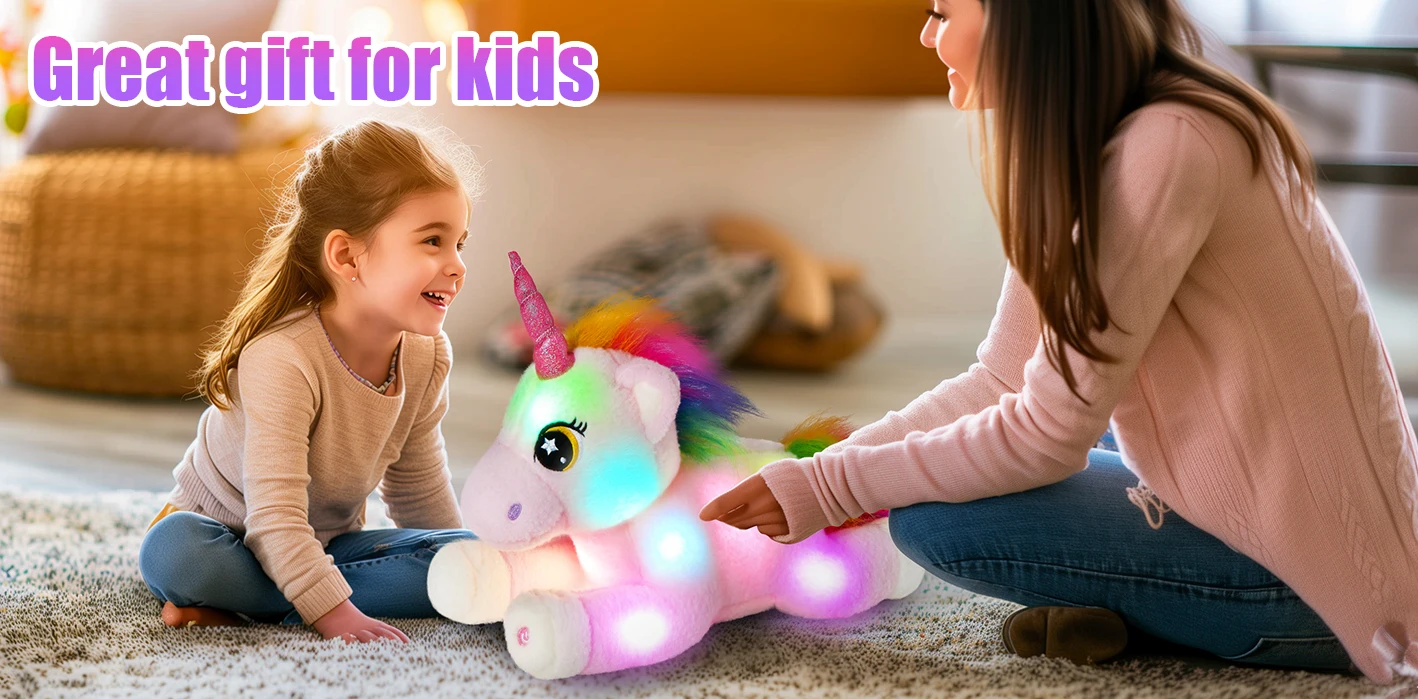 Glowing Unicorn Plush Toy for Kids Birthday Party Gift 7