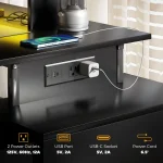 Homcom 56 Gaming Desk with Power Outlets and LED Lights 4 | PricZone
