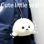 Soft Grey Seal Plush Keychain White Animal Pendant 3 | PricZone