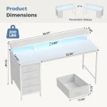 40In47In Gaming Computer Desk with Storage and LED Lights 6 | PricZone 40In 47In Gaming Computer Desk with Storage and LED Lights 6 | PricZone