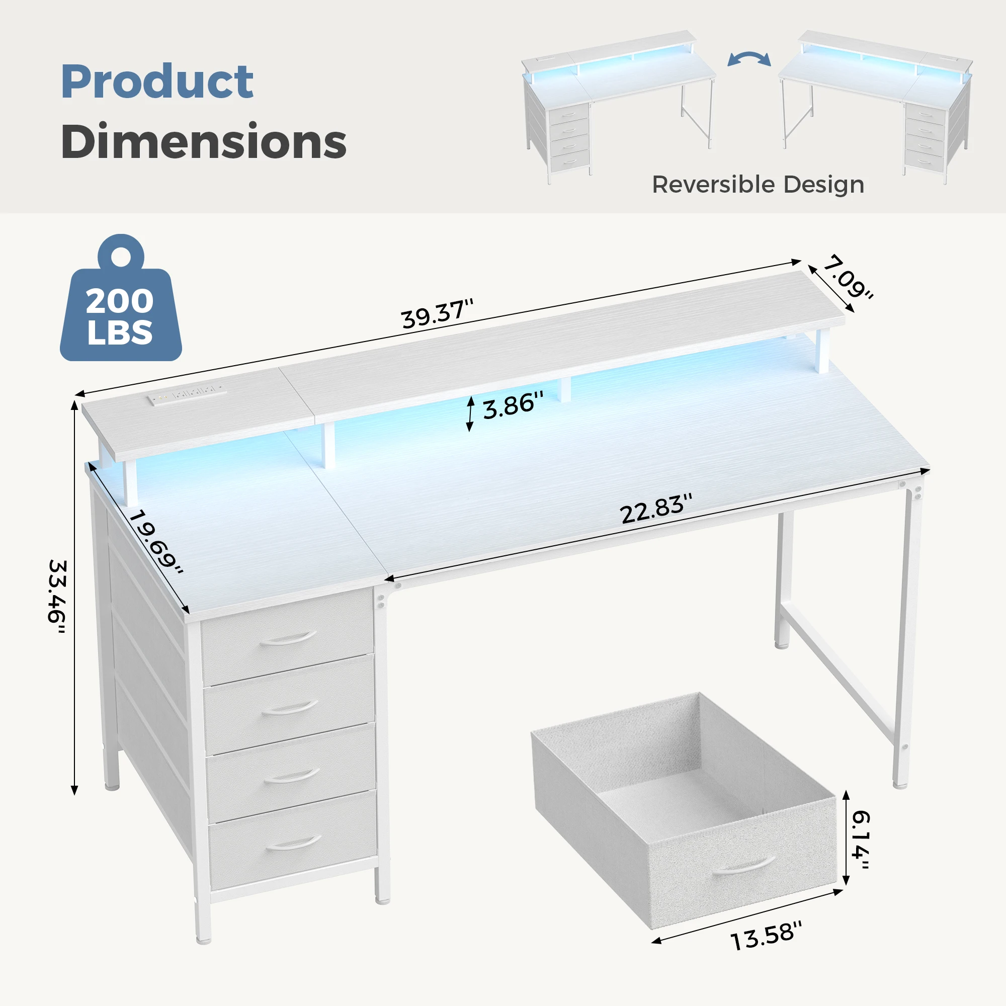 40In47In Gaming Computer Desk with Storage and LED Lights 6 | PricZone 40In 47In Gaming Computer Desk with Storage and LED Lights 6 | PricZone