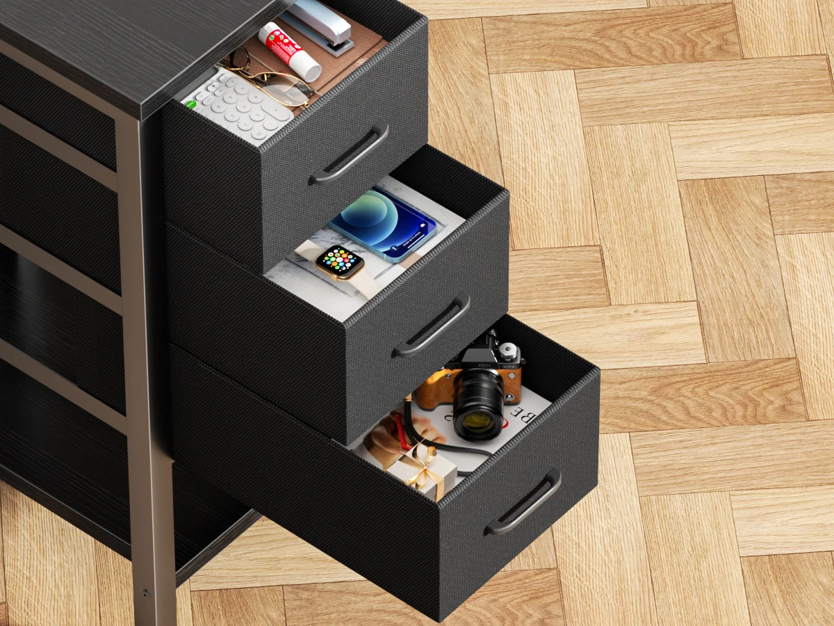 2-Person Office Desk with Power Sockets and Storage 18