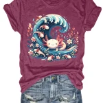 Womens Plus Size Axolotl Wave Tank Top 1 | PricZone Womens Plus Size Axolotl Wave Tank Top 1 | PricZone