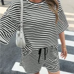 Striped Athleisure 2 Piece Sweatsuit Set 3 | PricZone Striped Athleisure 2 Piece Sweatsuit Set 3 | PricZone