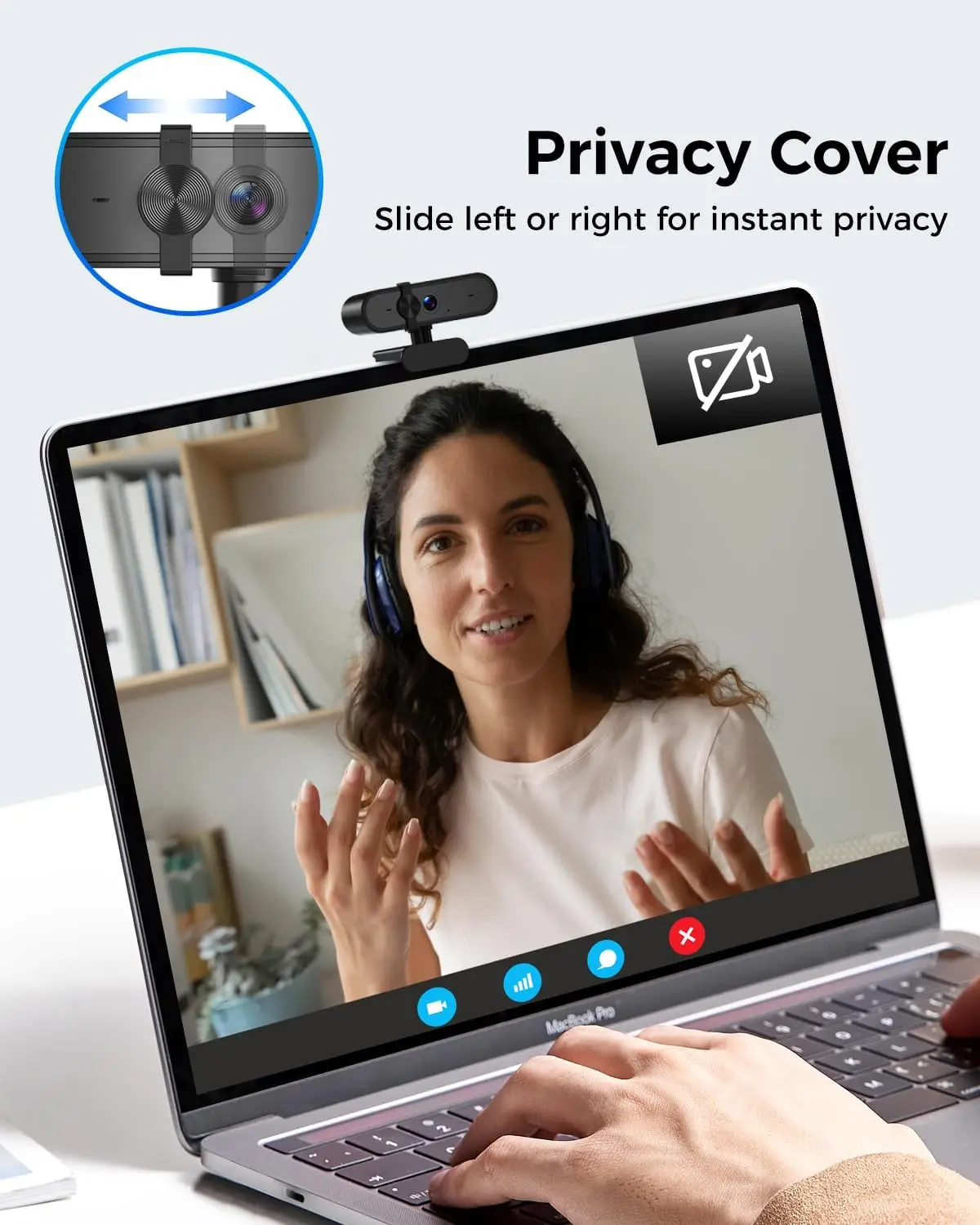 1080P Webcam with Microphone Wide View Auto Light 11