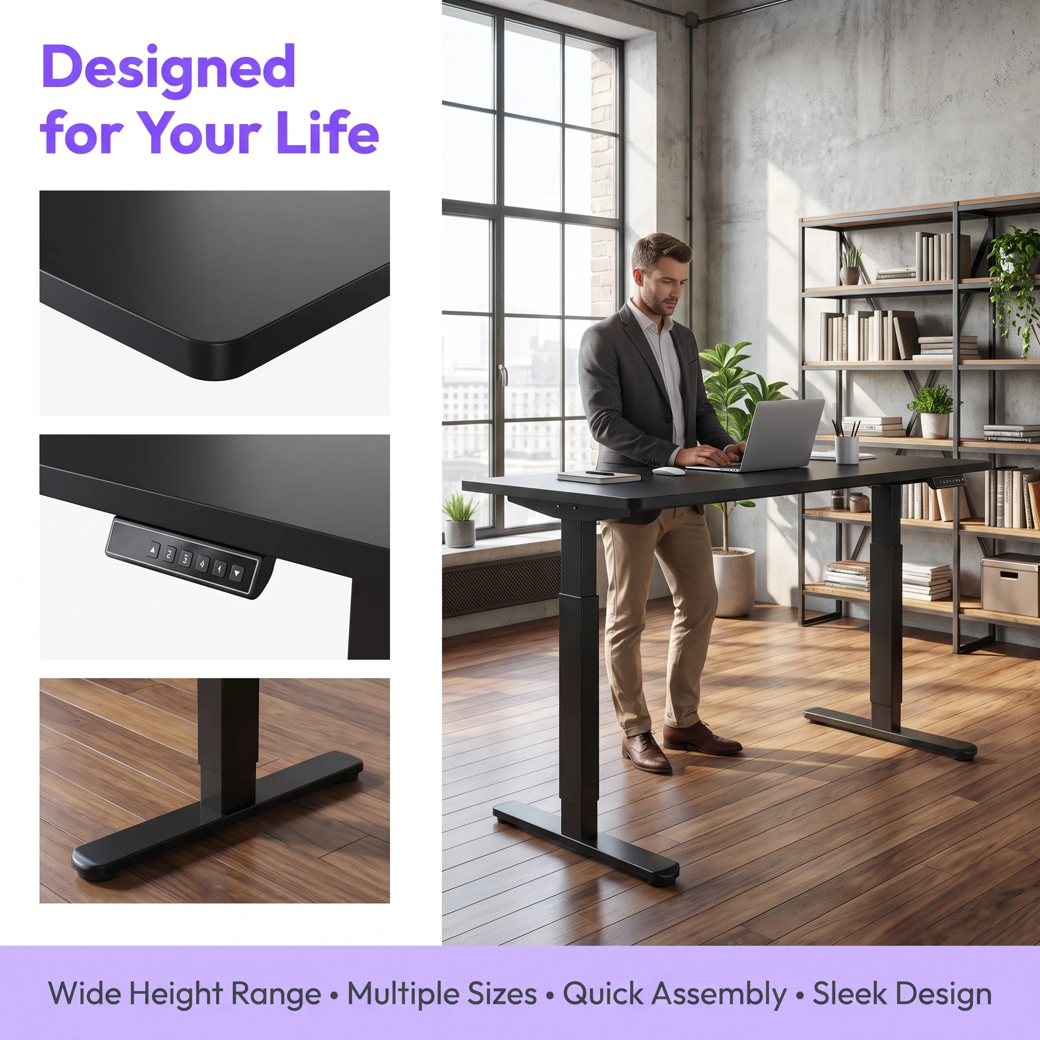 Adjustable Electric Standing Desk with 4 Memory Settings 4 | PricZone Adjustable Electric Standing Desk with 4 Memory Settings 4 | PricZone