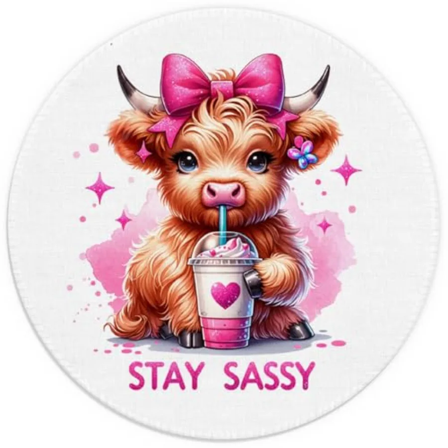 Highland Cow Mouse Pad Coquette Pink Bow 1 | PricZone Highland Cow Mouse Pad Coquette Pink Bow 1 | PricZone