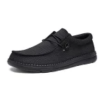 Black woven fabric sneaker with lace closure and a chunky rubber sole designed for everyday wear | PricZone