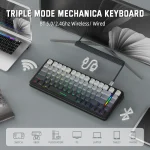 Attack Shark M86 Pro Wireless Mechanical Keyboard TriMode 5 | PricZone Banner image showing a RGB mechanical keyboard with a laptop and a monitor text reads Triple Mode Mechanical Keyboard and BT 5024GHz WirelessWired | PricZone