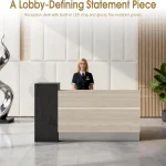 Travertine Reception Desk 63 in x 71 in with Locking Drawers 5 | PricZone Travertine Reception Desk 63 in x 71 in with Locking Drawers 5 | PricZone