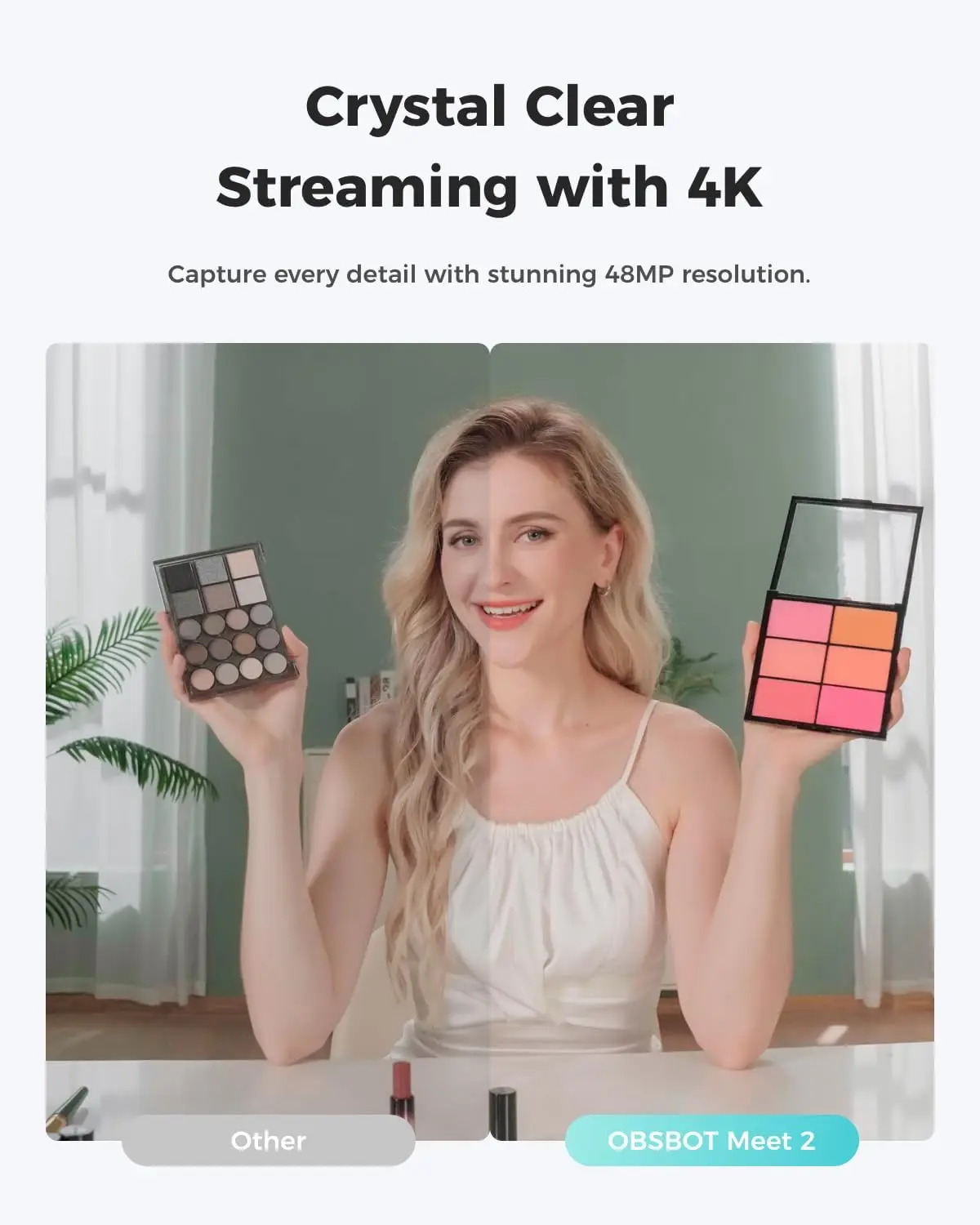 4K Webcam with 1/2" Sensor Ai Framing Autofocus Beauty 9