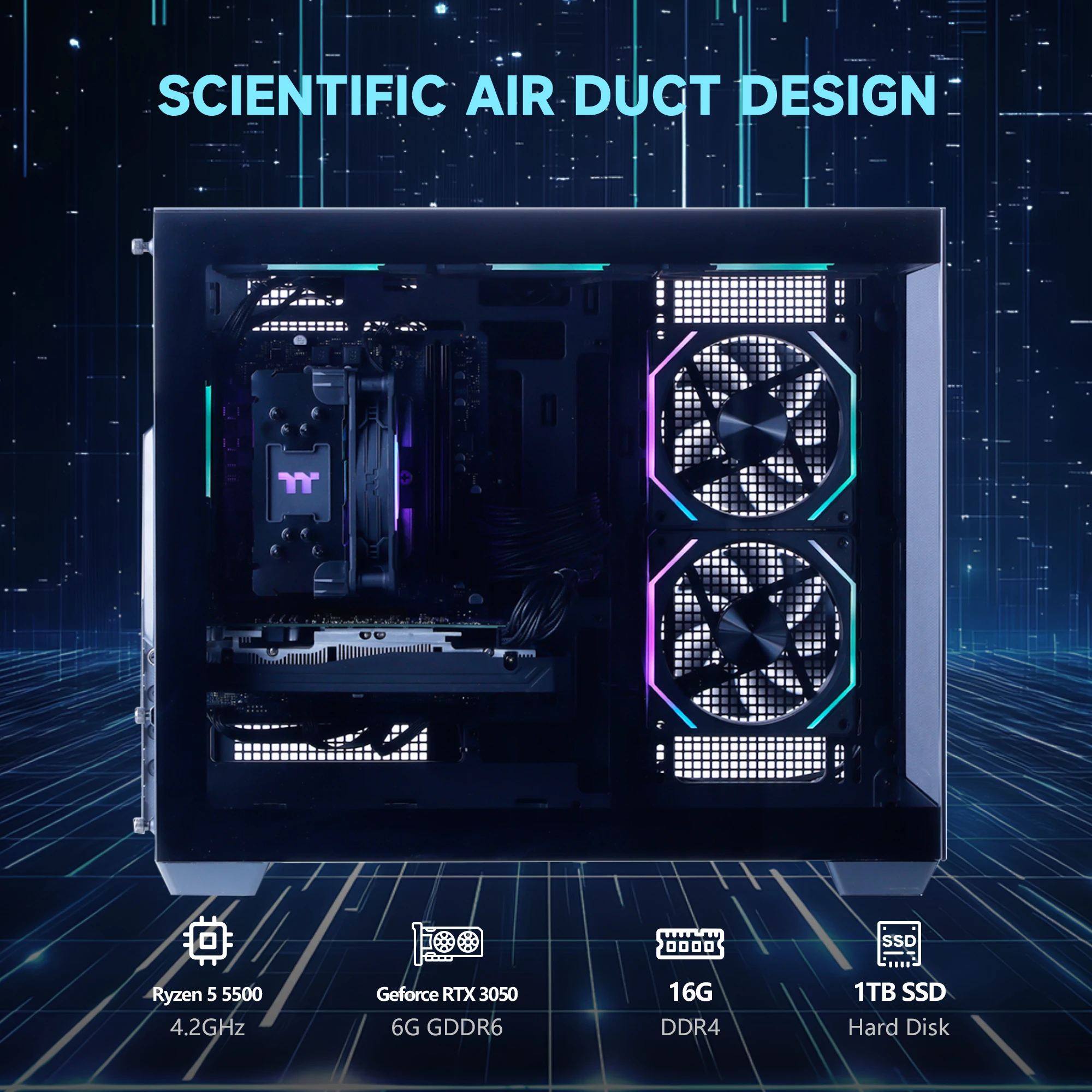 Mloong Gaming PC with Amd Ryzen 5 5500 and Nvidia Geforce 3 | PricZone Mloong Gaming PC with Amd Ryzen 5 5500 and Nvidia Geforce 3 | PricZone