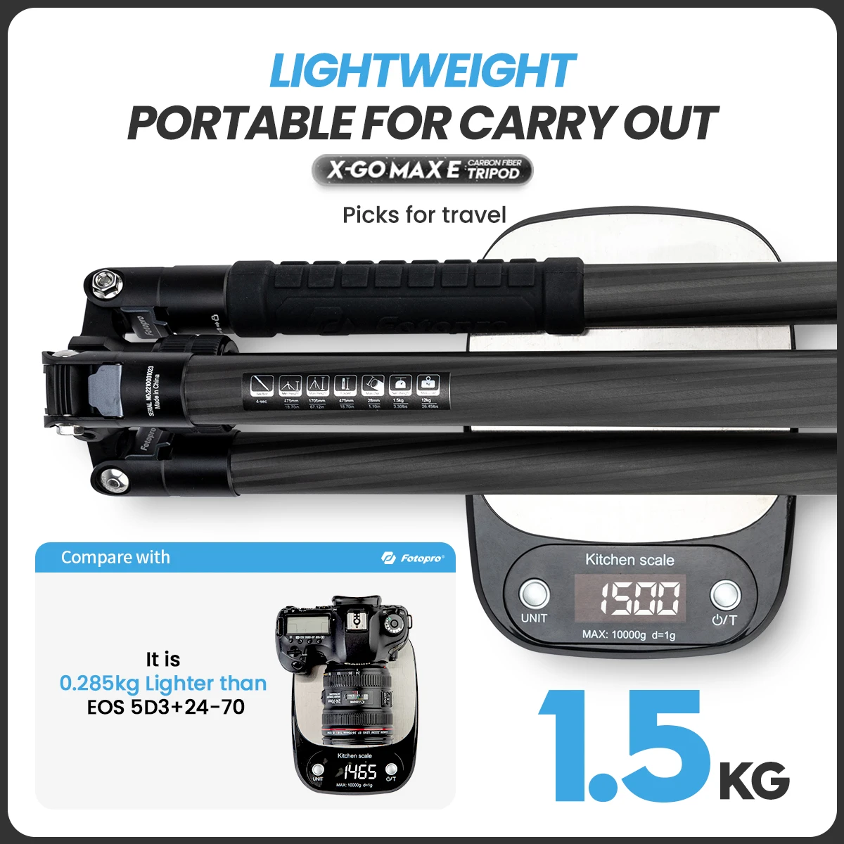 Fotopro 170Cm Carbon Fiber Tripod for Camera with Ball Head 3 | PricZone Fotopro 170Cm Carbon Fiber Tripod for Camera with Ball Head 3 | PricZone