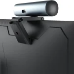 Redragon Gw911 4K Webcam for PC with Dual NoiseCancelling 2 | PricZone Black computer monitor with a cylindrical webcam mounted on top | PricZone