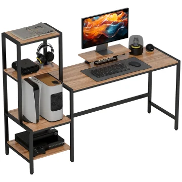 Homcom 67 Gaming Desk with Reversible Computer and Monitor 1