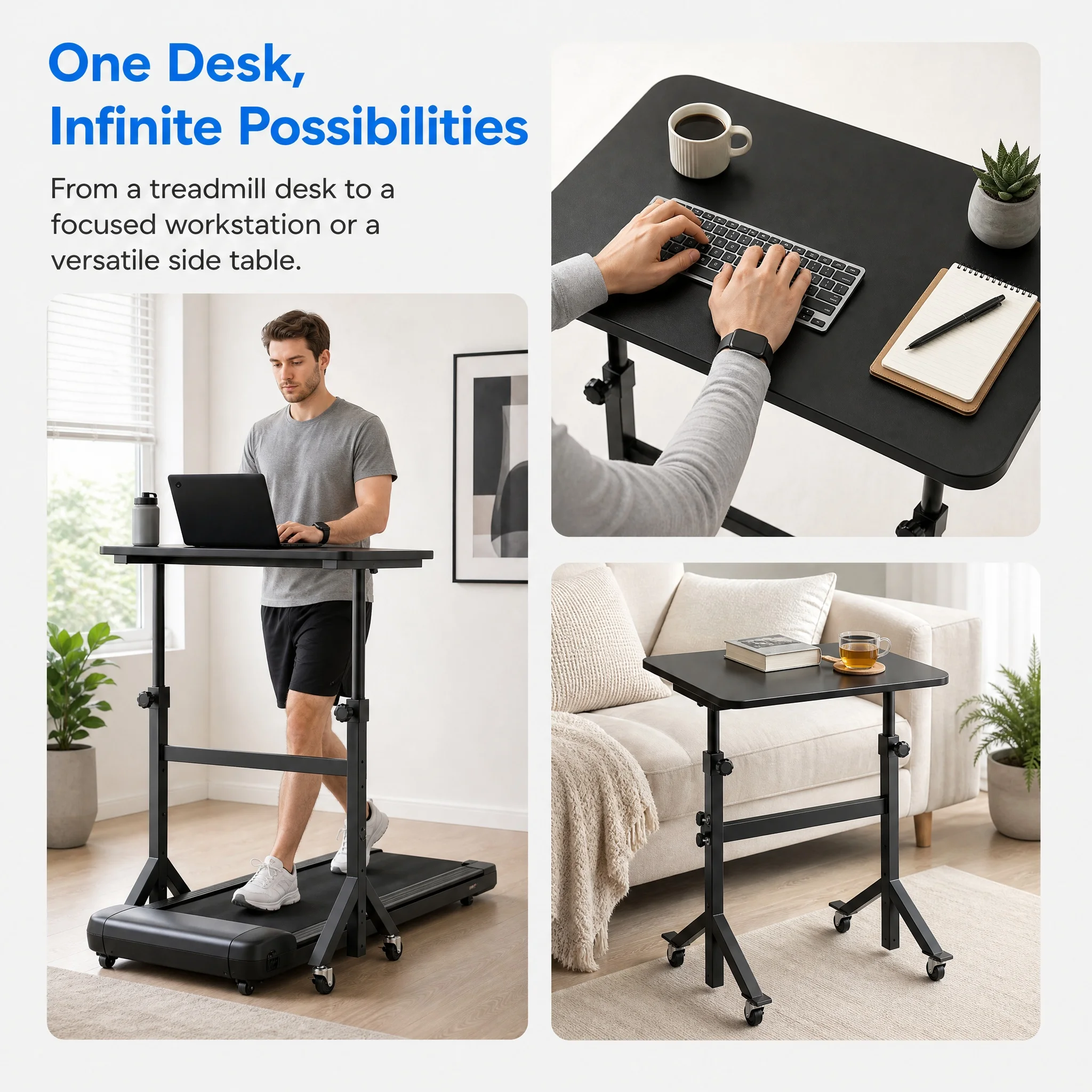 Small Standing Desk Adjustable Height with Wheels 3 | PricZone Small Standing Desk Adjustable Height with Wheels 3 | PricZone