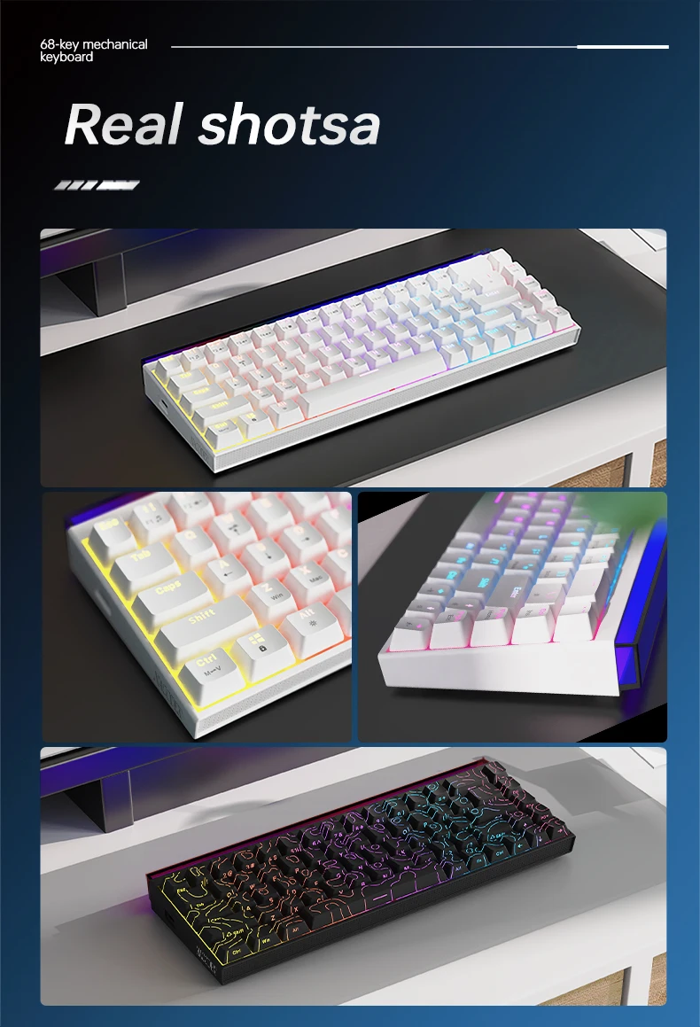 Ajazz Nk68 V2 Wired Mechanical Gaming Keyboard Red Switch 26