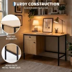 Compact Natural Oak Computer Desk with Storage 3 | PricZone Compact Natural Oak Computer Desk with Storage 3 | PricZone