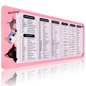 Cute Cat Excel Cheat Sheet Desk Pad Non Slip Mouse 1 | PricZone