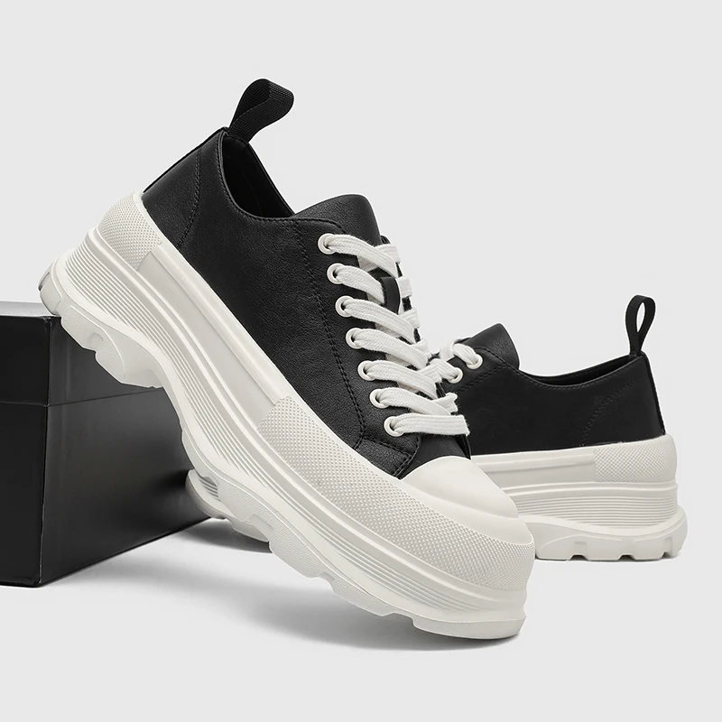 Leather Casual Height Increasing Thick Soled Sneakers 3 | PricZone Leather Casual Height Increasing Thick Soled Sneakers 3 | PricZone