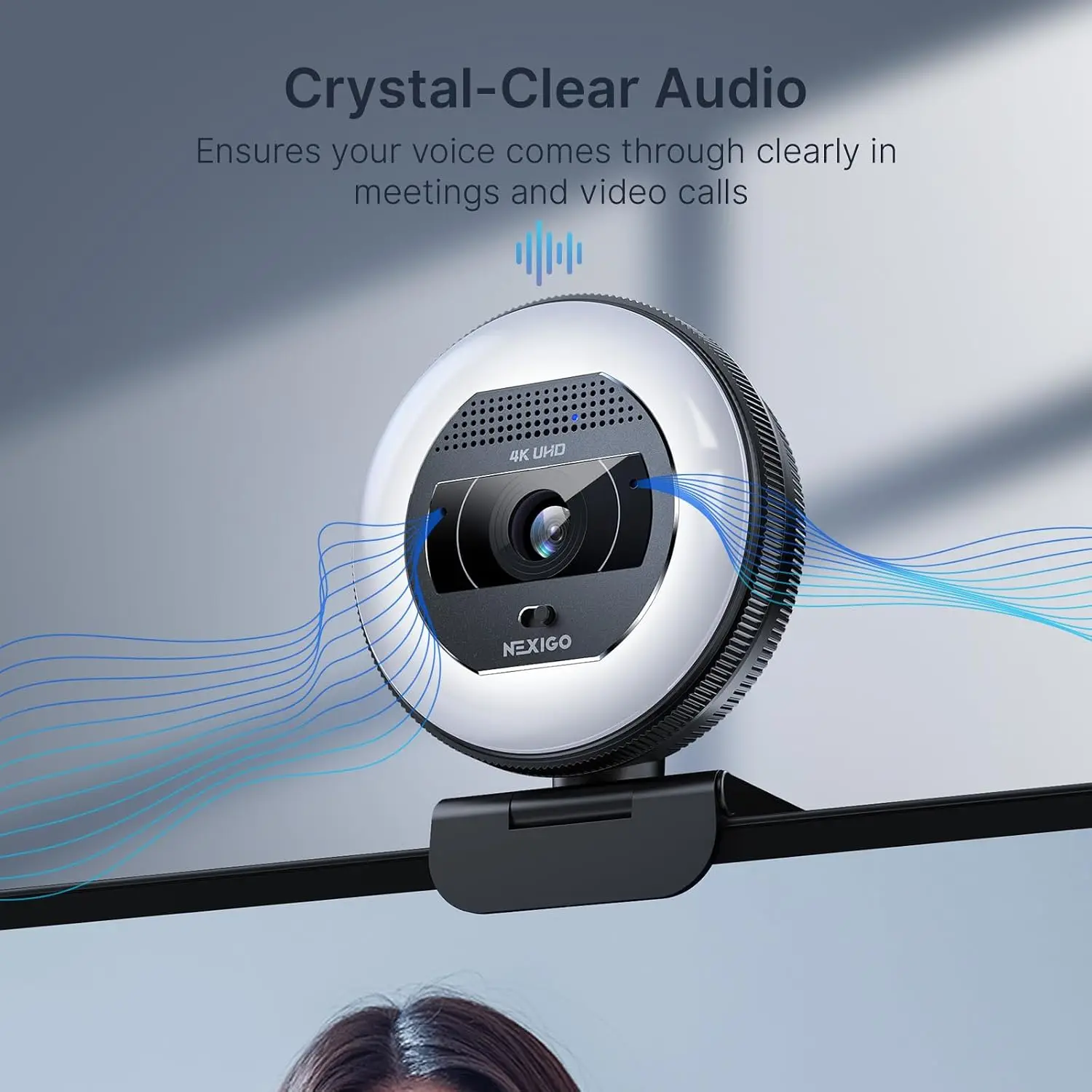 4K Webcam with Ring Light Pdaf Autofocus 1080P 60Fps 12