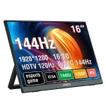 16 inch gaming monitor on a stand displaying 144Hz refresh rate and 1920x1200 resolution IPS panel specifications stickered on screen | PricZone