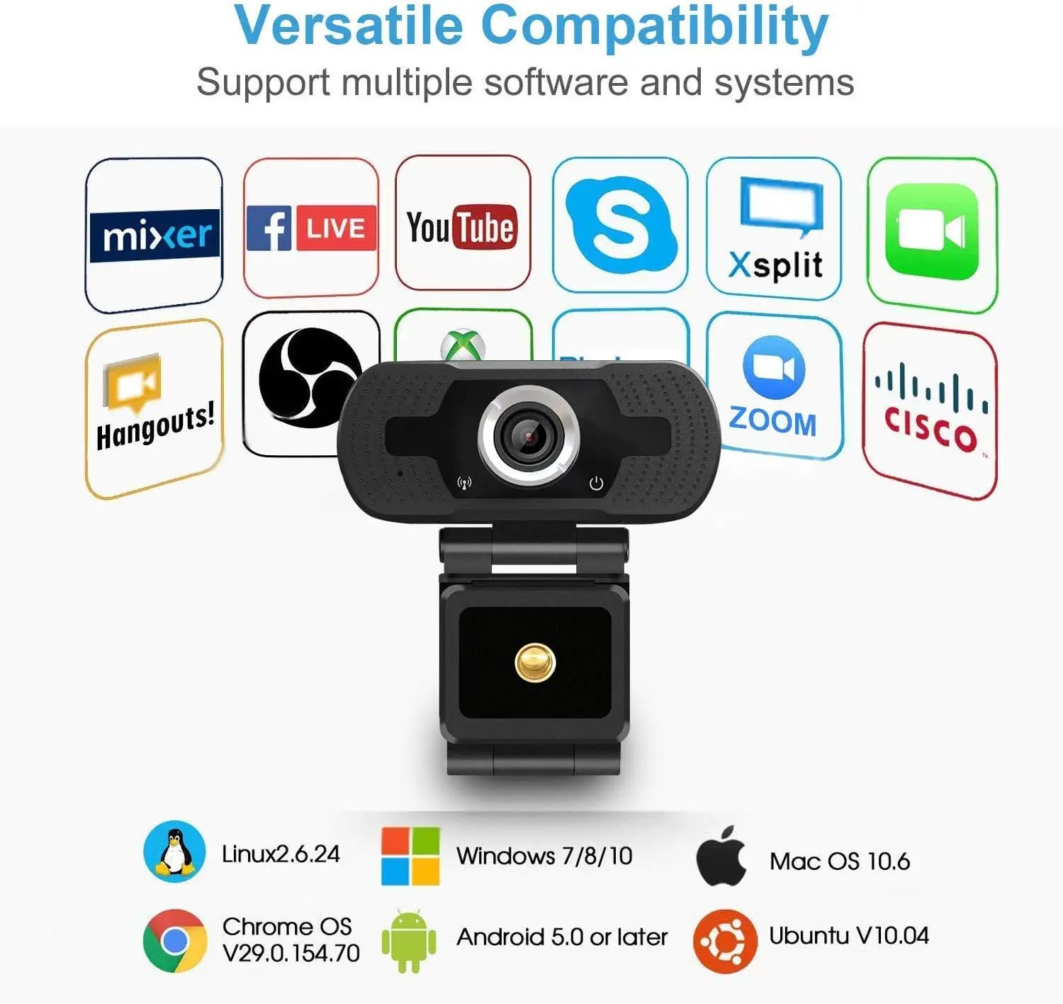 1080P HD Webcam with Microphone for Computer Video Calls 12