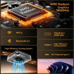 Close up of an AMD Radeon graphics chip on a motherboard with orange glow and the text AMD Radeon Graphics 1800MHz visible on the right | PricZone