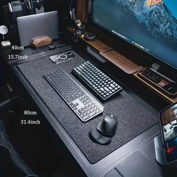 80X40Cm Wool Felt Gaming Desk Mat with Non-Slip Base 2