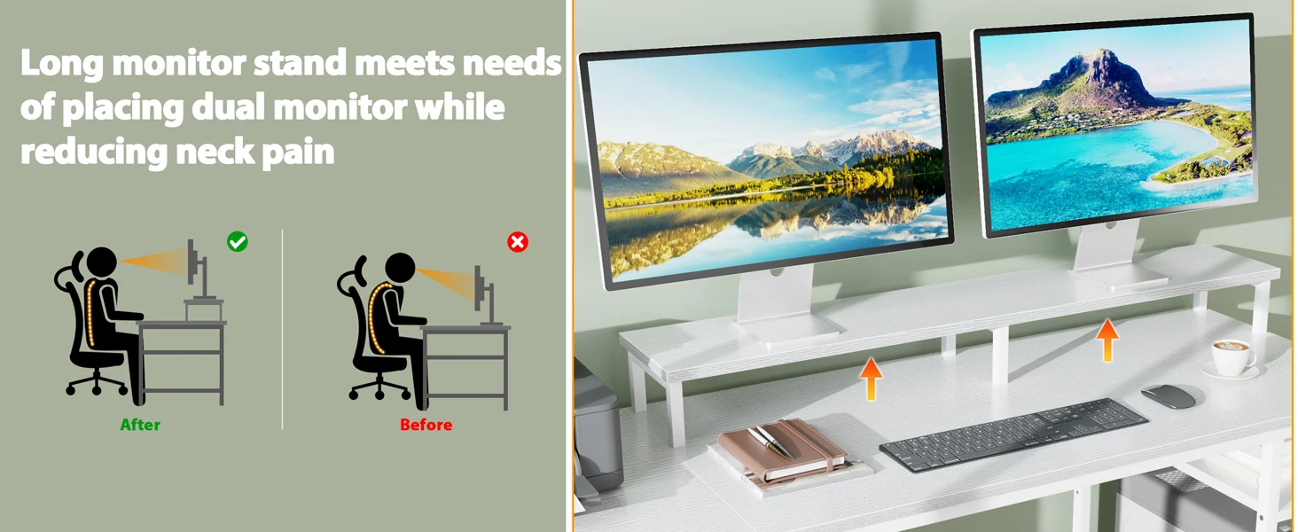 2-Person Office Desk with Power Sockets and Storage 12
