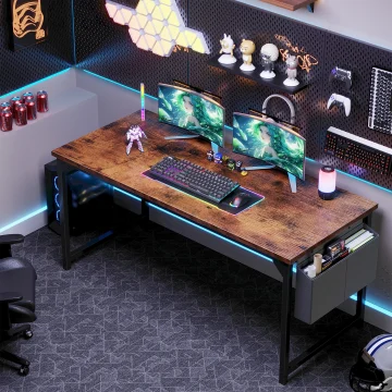 Computer Office Desk with Storage and Metal 1