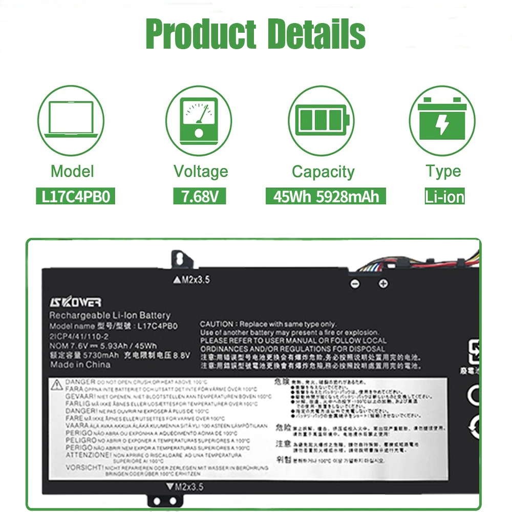 Lenovo Yoga 530 Battery Replacement 45Wh Black 2 | PricZone Lenovo Yoga 530 Battery Replacement 45Wh Black 2 | PricZone