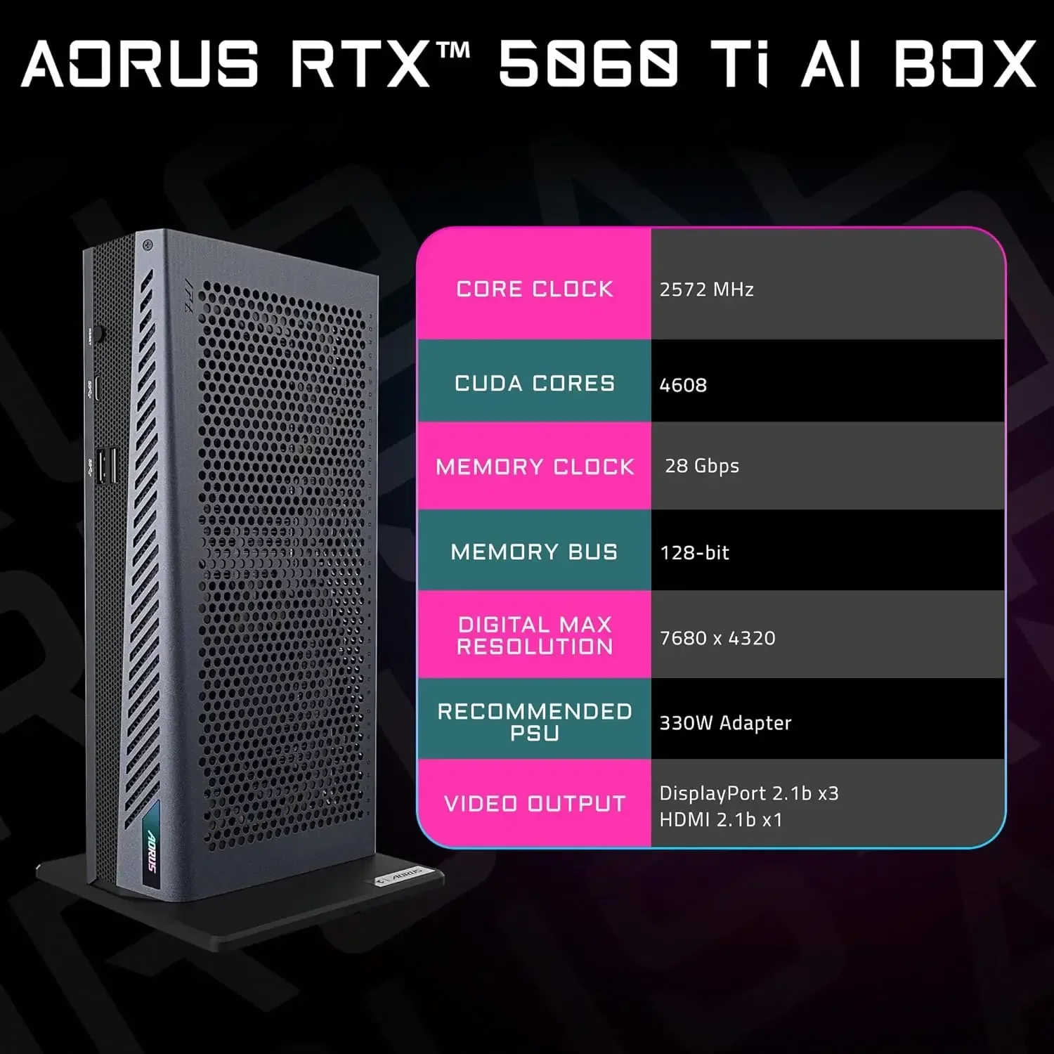 Aorus RTX 5060 Ti Ai Box Graphics Card 16 GB GDDR7 8