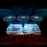 Amd Radeon Rx 7900 Xt Phantom Gaming 20Gb Oc Graphics Card 6 | PricZone Dual GPU cooling system with three large fans above a stacked graphics card blue intake airflow and red exhaust underneath | PricZone