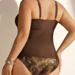 Plus Size Womens Khaki Minimalist Beach Swimsuit Set 5 | PricZone Plus Size Womens Khaki Minimalist Beach Swimsuit Set 5 | PricZone
