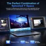 Nipogi 16 Inch Ryzen 9 Laptop 16Gb 512Gb 2 | PricZone Advertising banner showing a row of laptopsmonitors with blue gradient background and app windows highlighting Windows 11 Pro 16 GB RAM and 512 GB storage icons promoting a high performance setup | PricZone