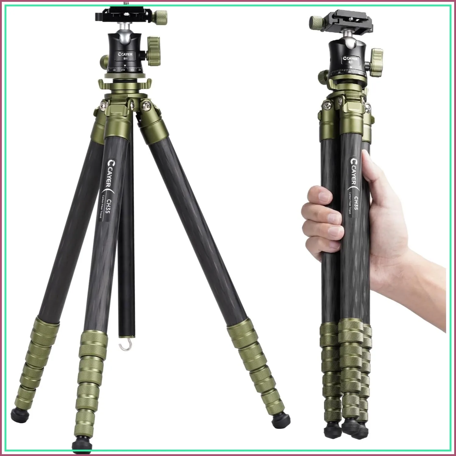 Travel Camera Tripod with Ball Head Compact Carbon Fiber 7