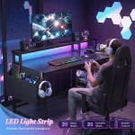Enhomee 40 Home Office Desk with Power Outlets and LED Strip 5 | PricZone