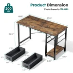 47 in Computer Desk with 2 Drawers for Study Office 2 | PricZone