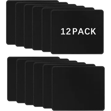 Pack of Black Mouse Pads with Stitched Edges 10.2X8.3 Inches 1