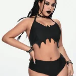 Bat Style Gothic Halter Bikini Set Plus Size Adjustable 3 | PricZone