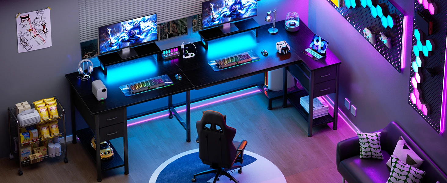 2-Person Office Desk with Power Sockets and Storage 22