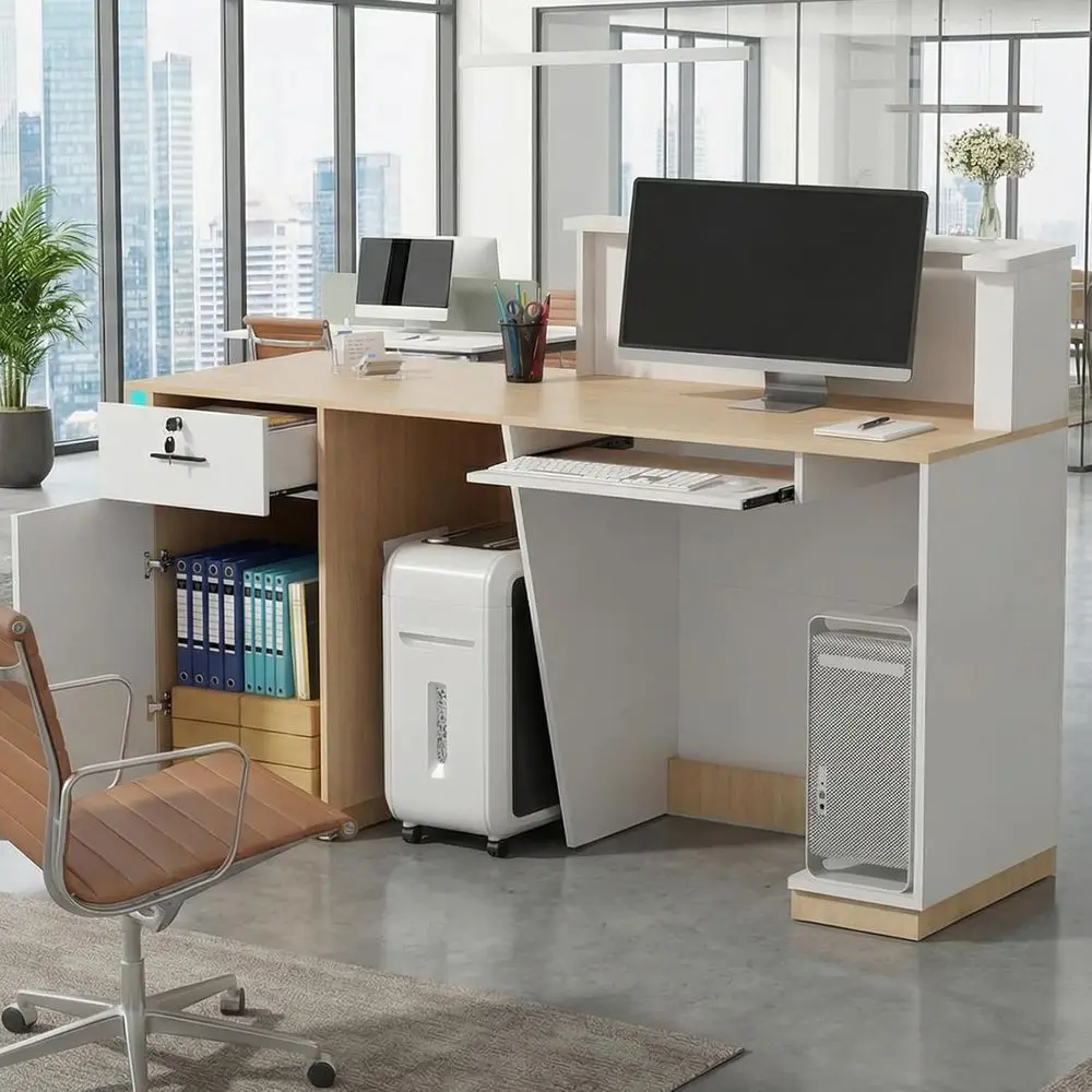 LED Illuminated 63 Reception Desk with Lockable Drawer 3 | PricZone LED Illuminated 63 Reception Desk with Lockable Drawer 3 | PricZone