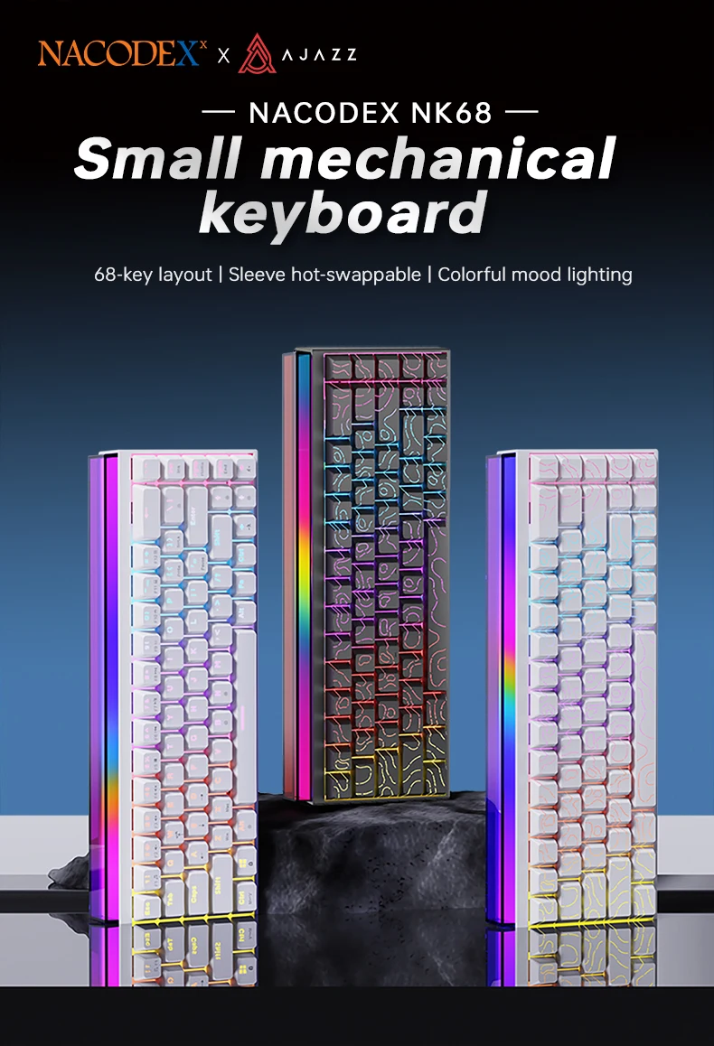 Ajazz Nk68 V2 Wired Mechanical Gaming Keyboard Red Switch 16